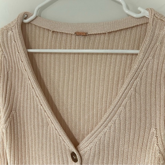 Free People Cream Ribbed Cardigan - Picture 5 of 8